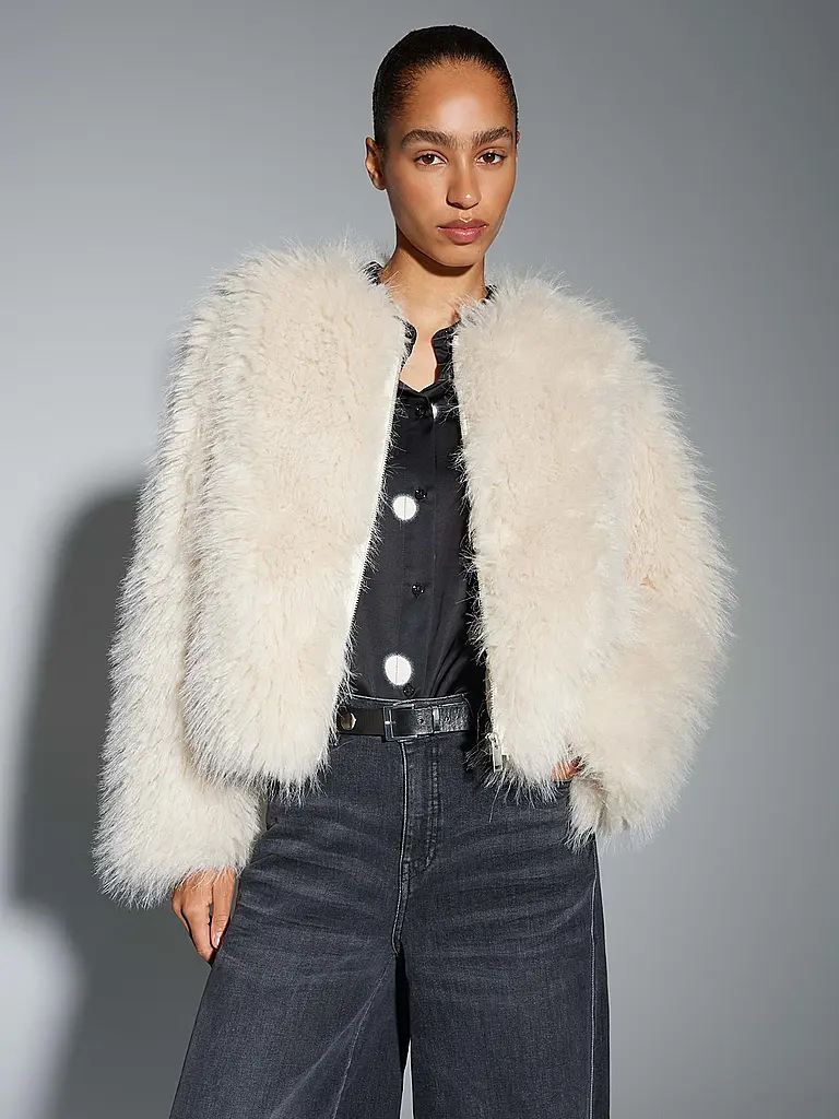 OPUS | Chaqueta con aspecto de piel HETI | Beige