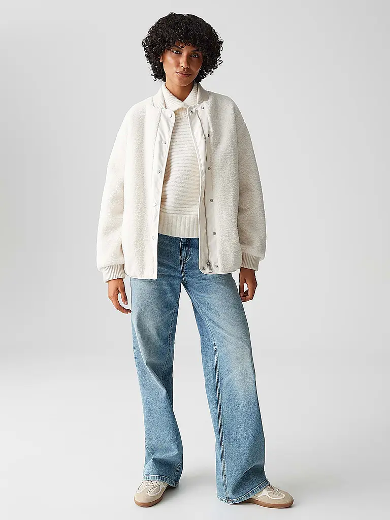 OPUS | Chaqueta con aspecto de piel HULDA | Crema