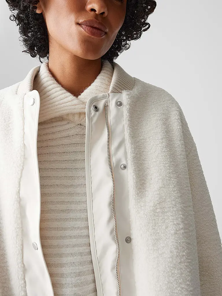 OPUS | Chaqueta con aspecto de piel HULDA | Crema
