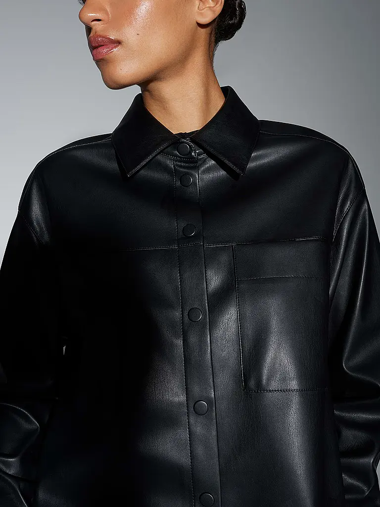 OPUS | Chaqueta de efecto cuero FEDGY | Negro