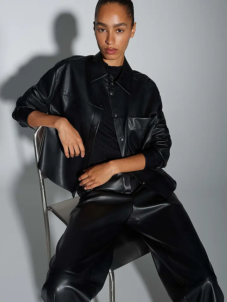 OPUS | Chaqueta de efecto cuero FEDGY | Negro