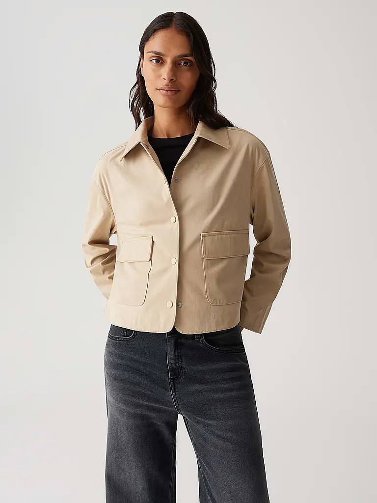OPUS | Chaqueta de imitación de cuero JELIS | Beige