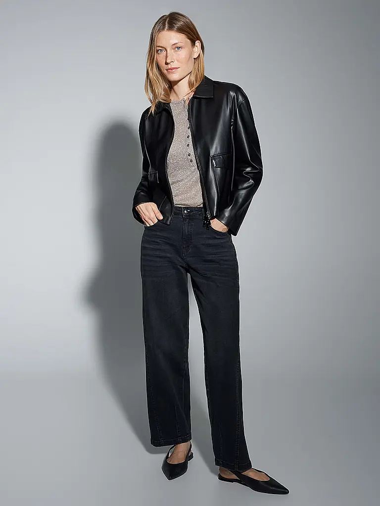 OPUS | Chaqueta en óptica de cuero JOSMICA | Negro