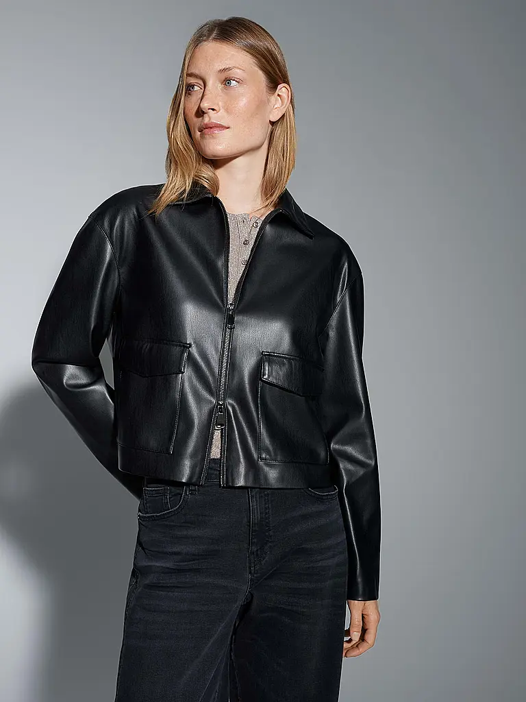 OPUS | Chaqueta en óptica de cuero JOSMICA | Negro