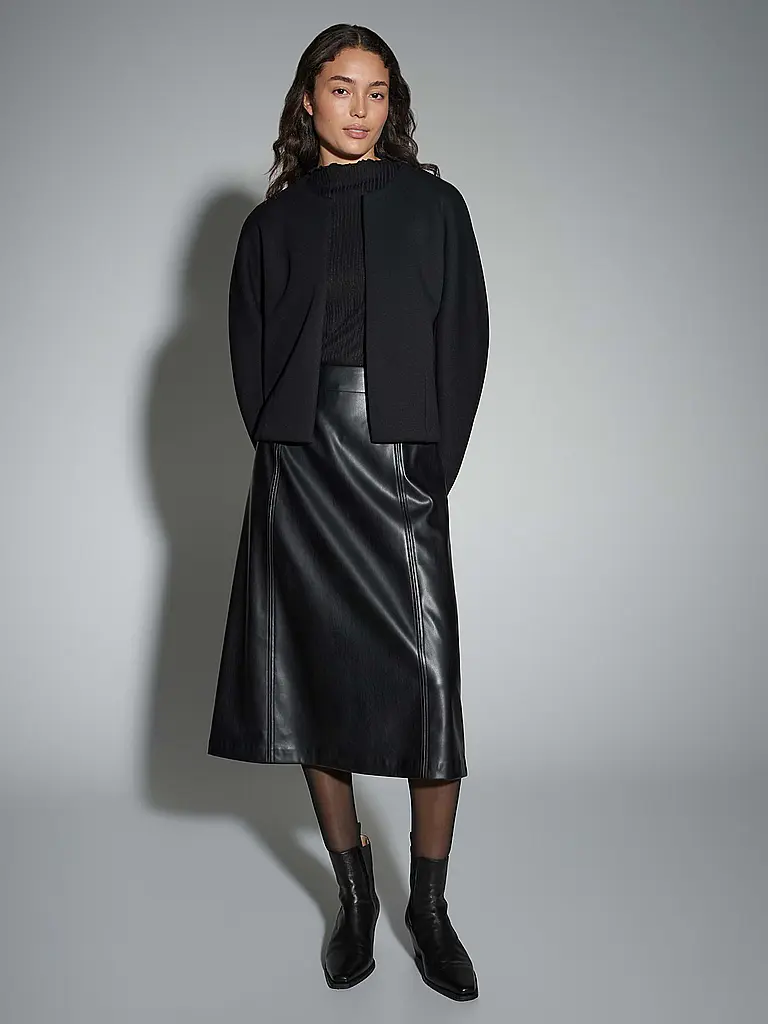 OPUS | Falda de efecto cuero ROGA | Negro