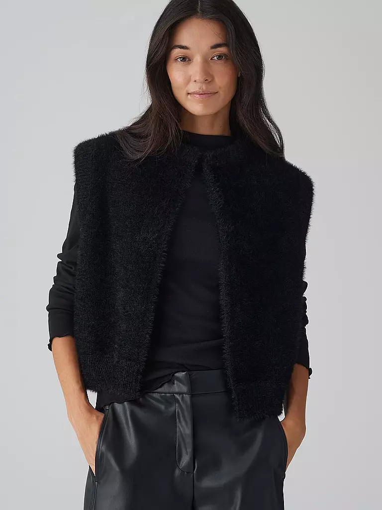 OPUS | Gilet in Felloptik DESTO | Negro