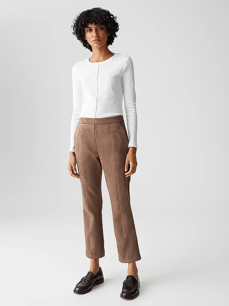 OPUS | Hose in Lederoptik ELVINA COZY | Marrón