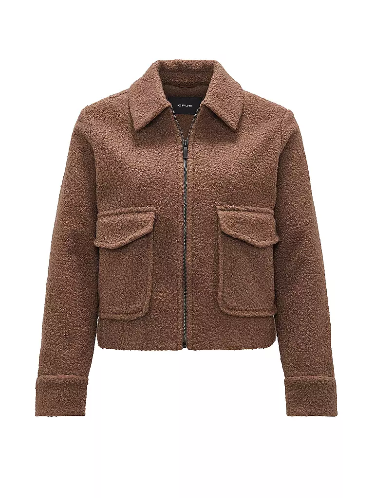 OPUS | Jacke in Felloptik HOLMA | Marrón