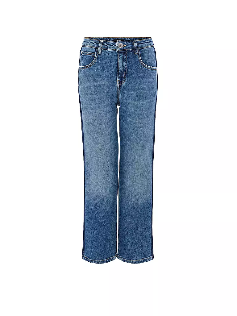 OPUS | Jeans de corte recto 7/8 LANI STRIPE | Azul