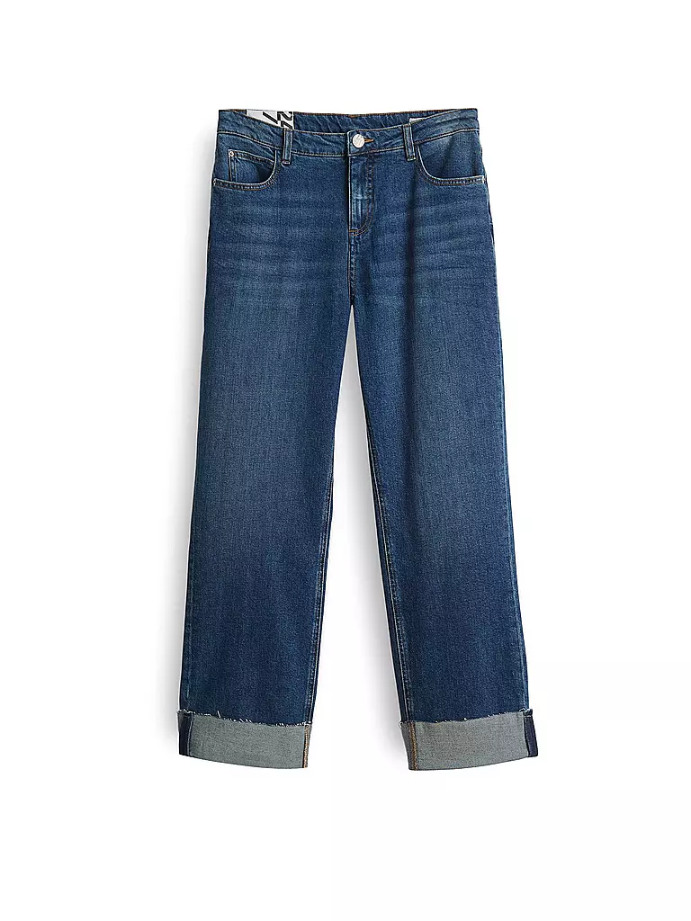 OPUS | Jeans de corte recto LANI TURN UP | Azul