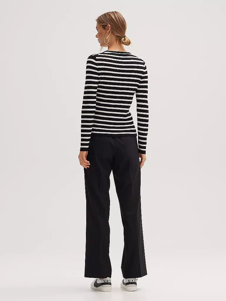 OPUS | Langarmshirt PIJANO STRIPE | Negro