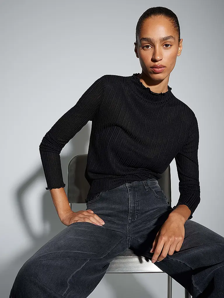 OPUS | Langarmshirt SIVI | Negro