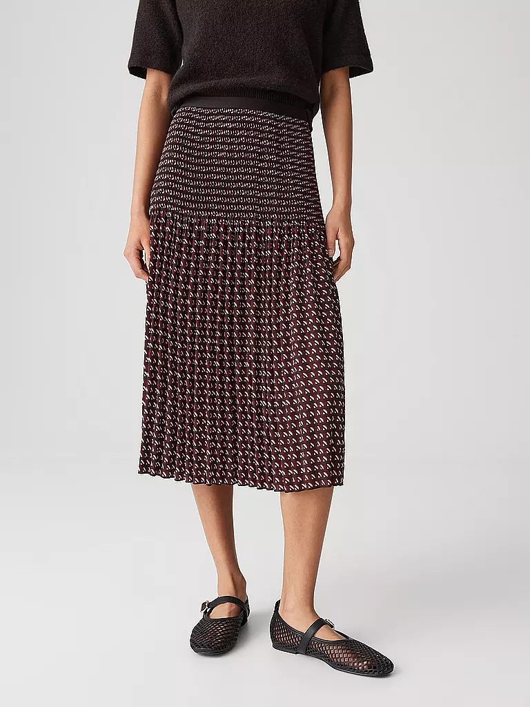 OPUS | Midi falda RIBANE LONDON | Rojo oscuro