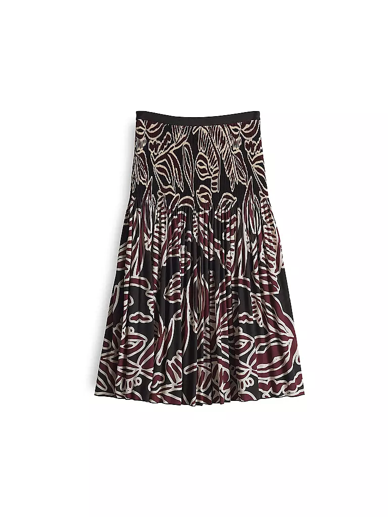 OPUS | Midi falda RIBANE TROPICAL | Rojo oscuro