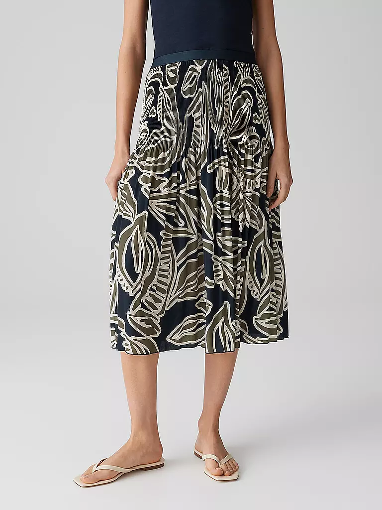 OPUS | Midi falda RIBANE TROPICAL | Oliva
