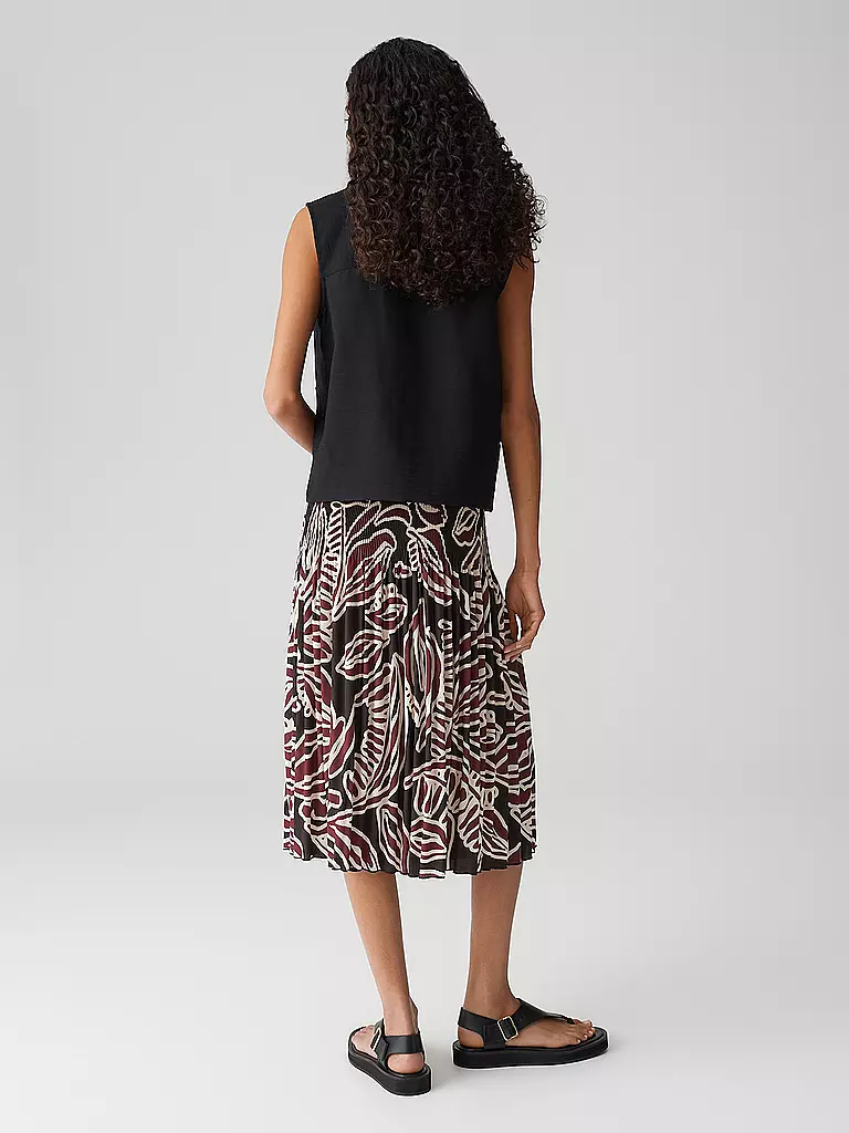 OPUS | Midi falda RIBANE TROPICAL | Rojo oscuro