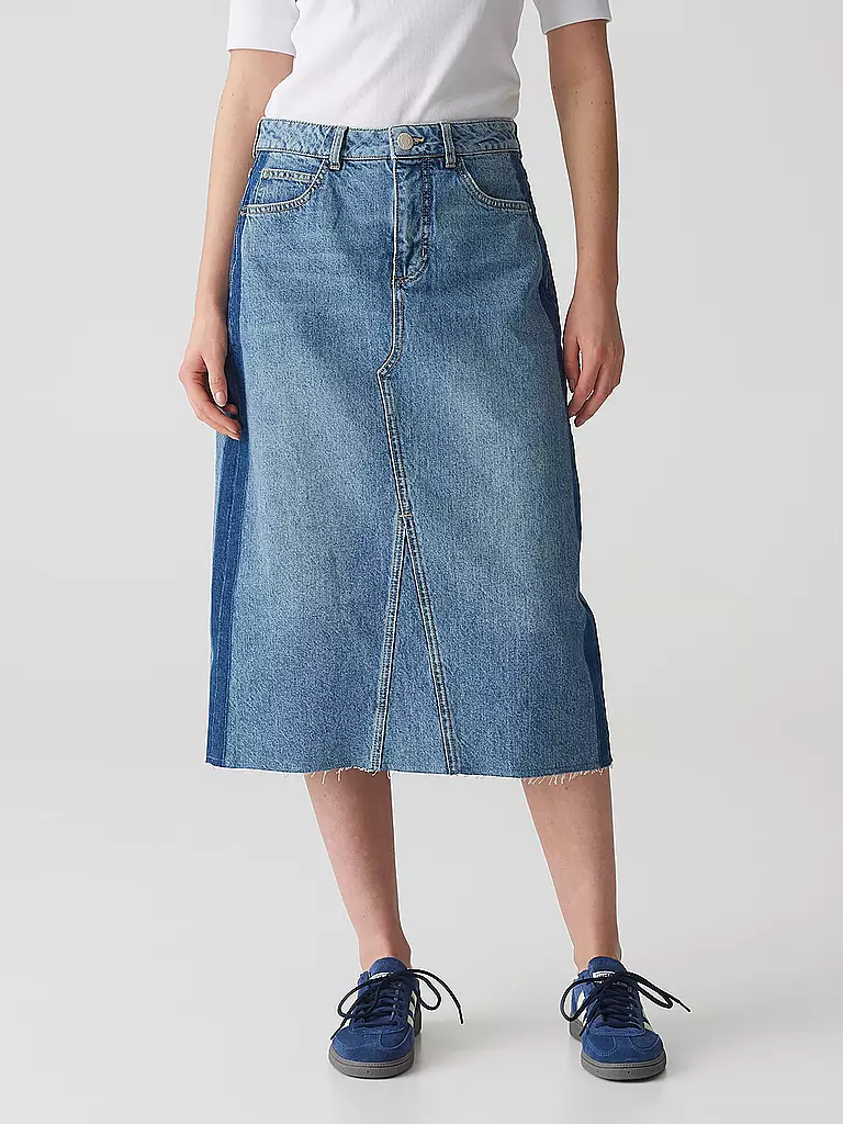 OPUS | Midi falda RINSO STRIPE | Azul