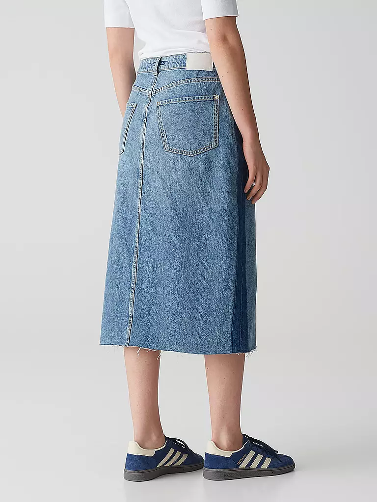 OPUS | Midi falda RINSO STRIPE | Azul