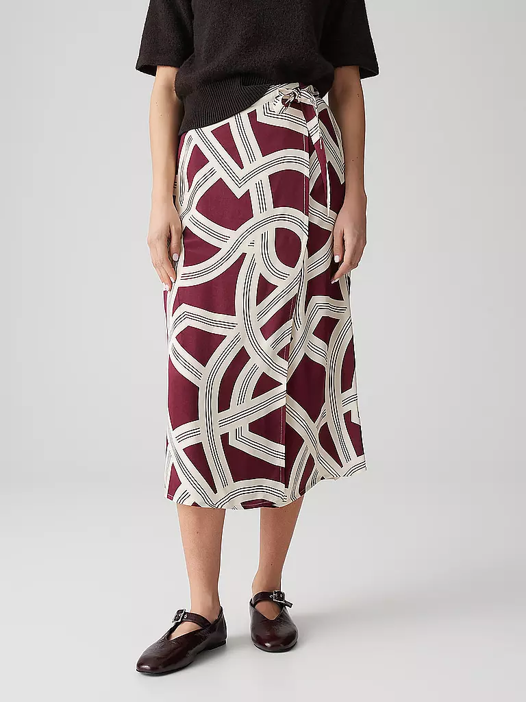 OPUS | Midi falda ROBALI LANE | Rojo oscuro