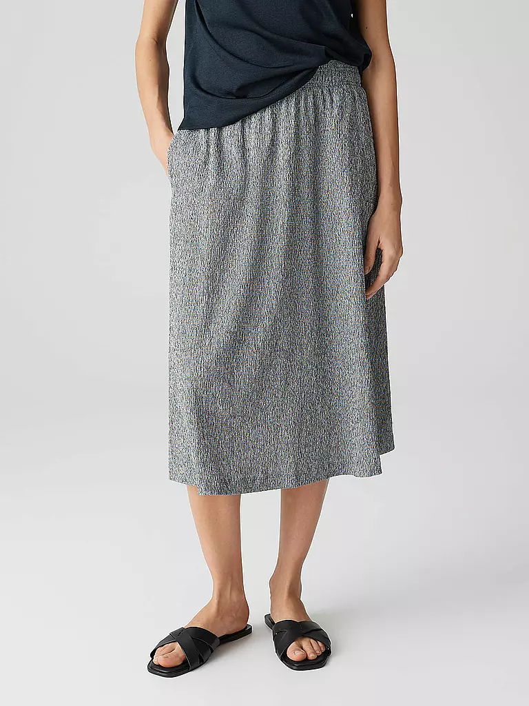 OPUS | Midi falda ROPANI CRINKLE | Azul oscuro