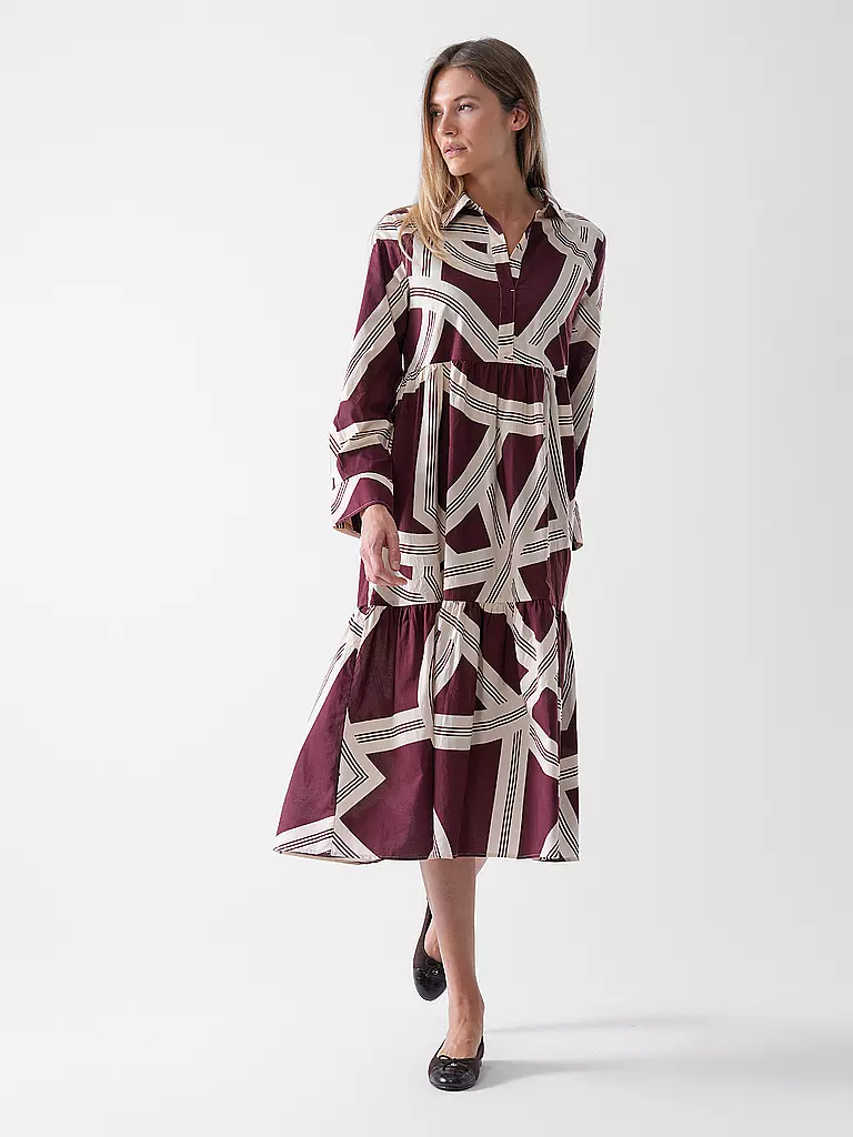 OPUS | Midikleid WERANO LANE | Rojo oscuro