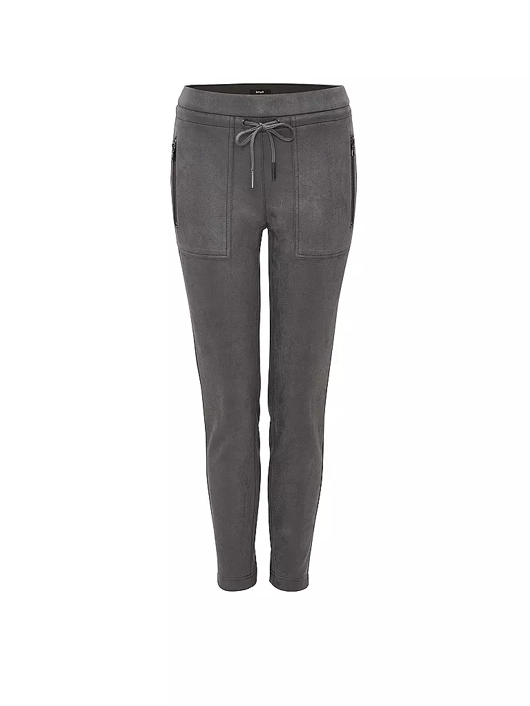 OPUS | Pantalón de efecto cuero ELVINA CARGO | Gris