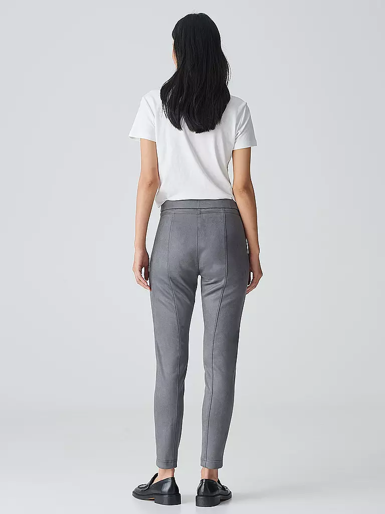 OPUS | Pantalón de efecto cuero ELVINA CARGO | Gris