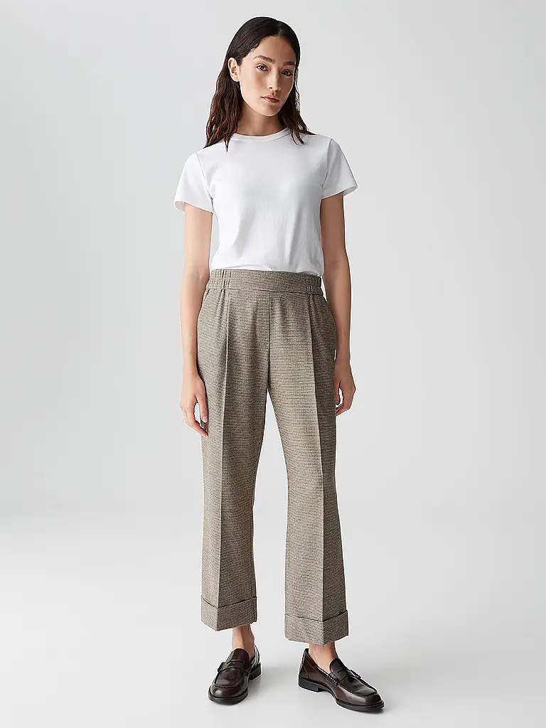 OPUS | Pantalón Jogging Fit MAIKITO PEPITA | Marrón claro