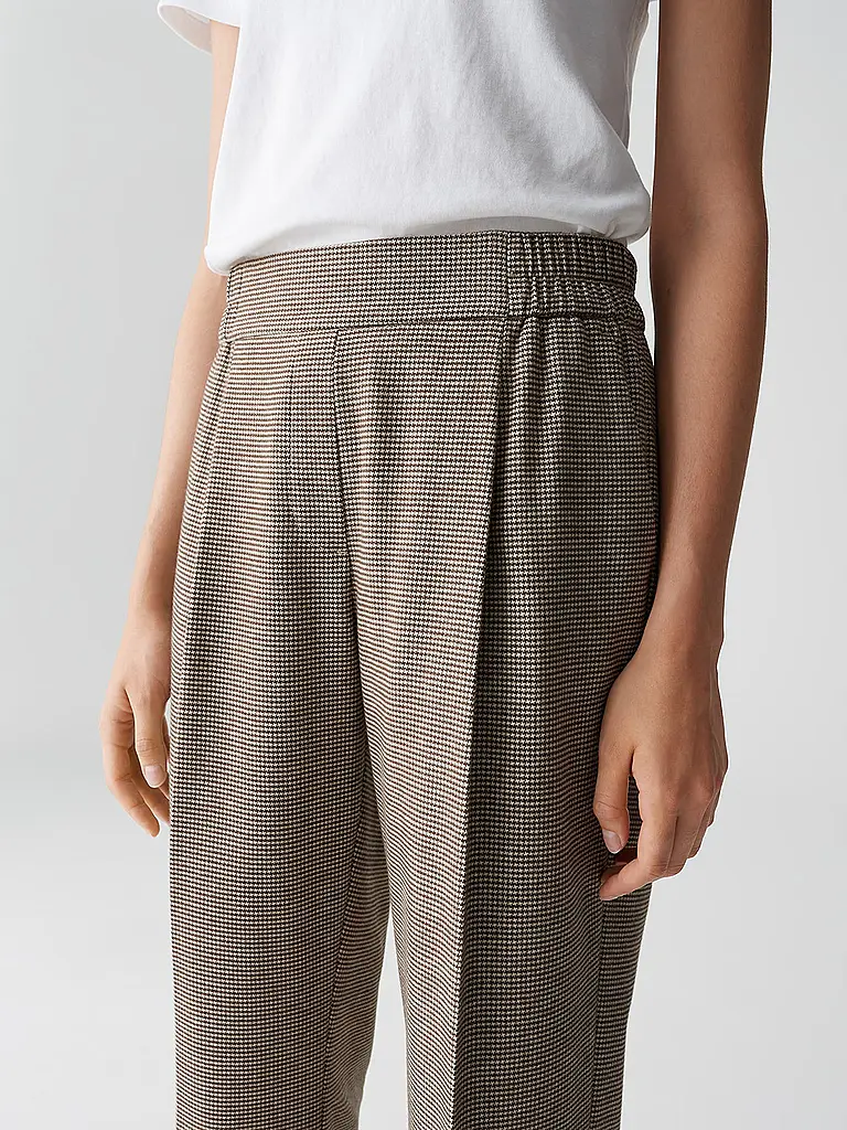 OPUS | Pantalón Jogging Fit MAIKITO PEPITA | Marrón claro