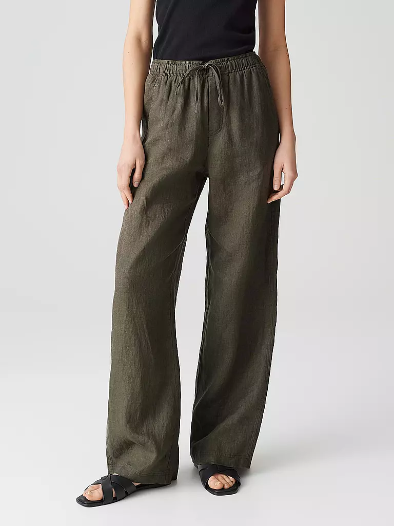OPUS | Pantalones de lino MILENI | Oliva