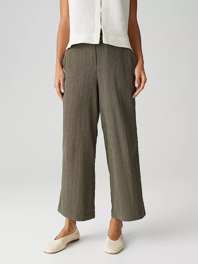 OPUS | Pantalones Marlene MILENI CRINKLE | Oliva
