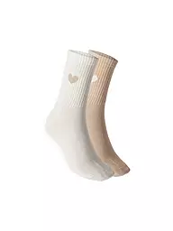 OPUS | Calcetines YENNIS LOVE, paquete de 2, bruma neblinosa jaspeada | Crema