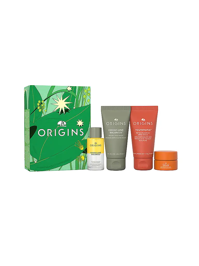ORIGINS | CLEANSE & GLOW ESSENTIALS Nuestro set de esenciales para el cuidado de la piel más querido 3x30ml / 5ml | keine Farbe