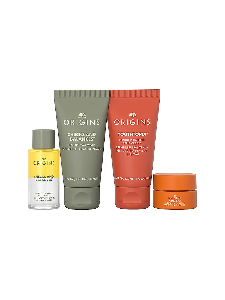 ORIGINS | CLEANSE & GLOW ESSENTIALS Nuestro set de esenciales para el cuidado de la piel más querido 3x30ml / 5ml | keine Farbe