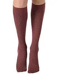 OROBLU | Calcetines hasta la rodilla TWEED 40 nearly black | Marrón