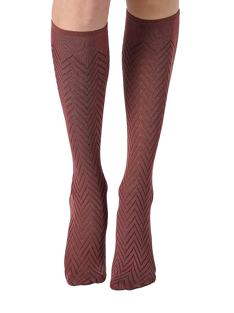OROBLU | Calcetines altos TWEED 40 cacao 3 | Marrón