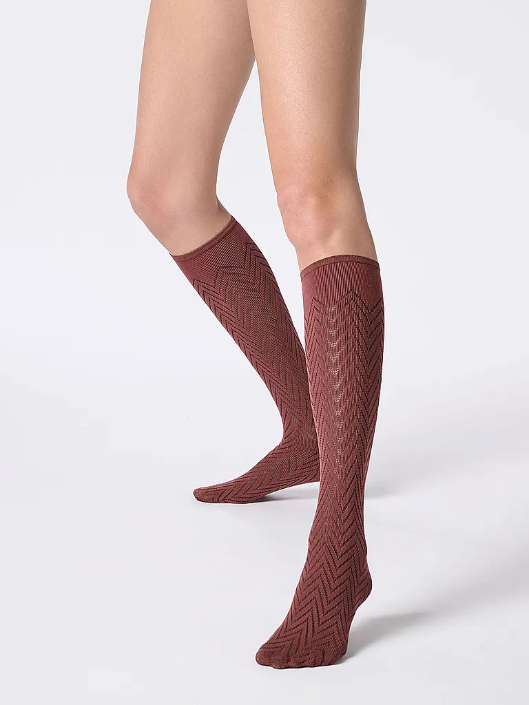 OROBLU | Calcetines altos TWEED 40 cacao 3 | Marrón