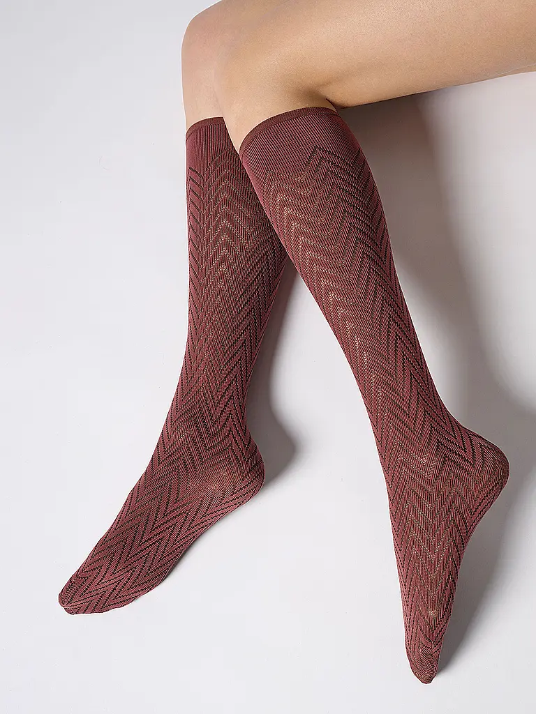 OROBLU | Calcetines altos TWEED 40 cacao 3 | Marrón