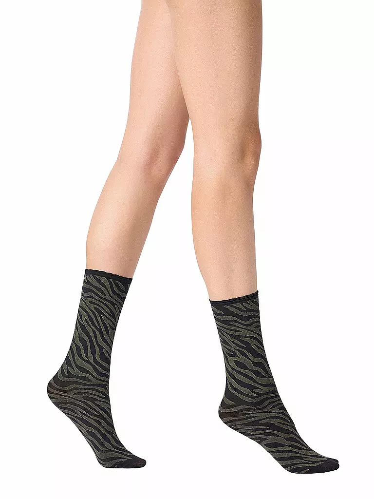 OROBLU | Calcetines finos SAVAGE 50 black / military | Oliva