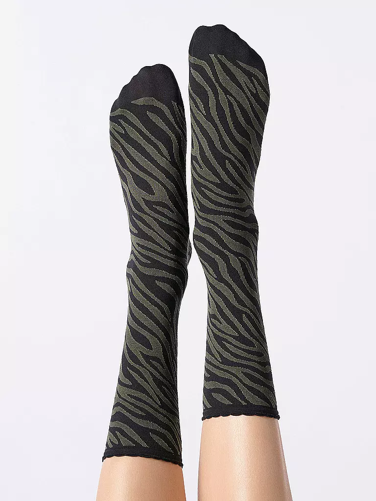 OROBLU | Calcetines finos SAVAGE 50 black / military | Oliva