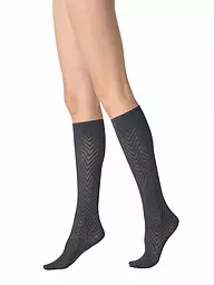 OROBLU | Calcetines hasta la rodilla TWEED 40 nearly black | Gris