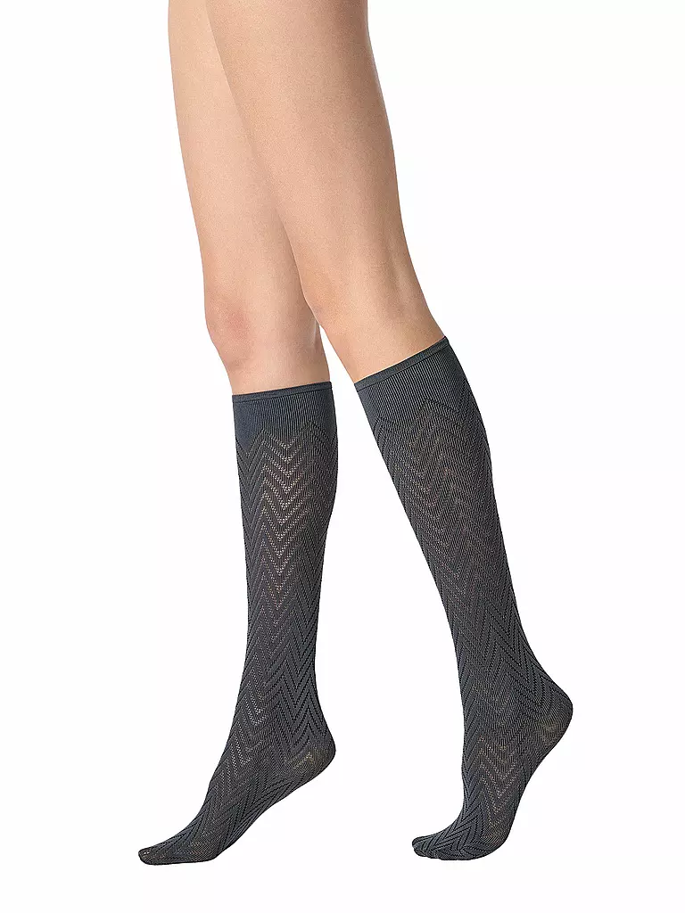 OROBLU | Calcetines hasta la rodilla TWEED 40 nearly black | Gris