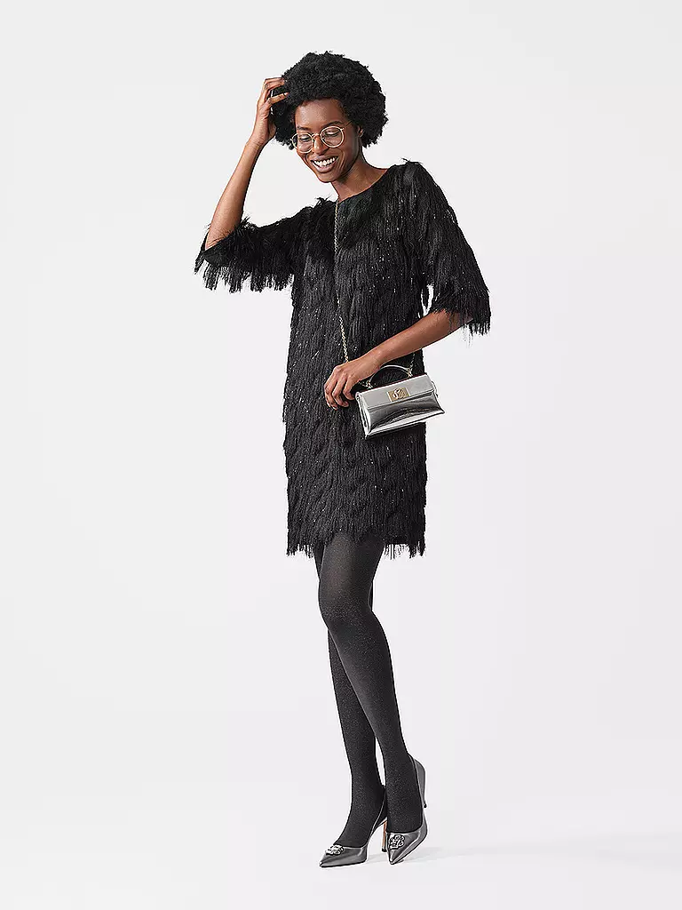 OROBLU | Medias de moda "Diamo" (Negro/Plata) | Negro