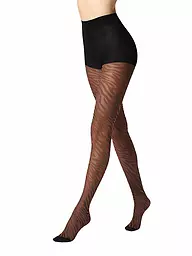 OROBLU | Medias de moda SAVAGE ZEBRA 30 black / military | Marrón
