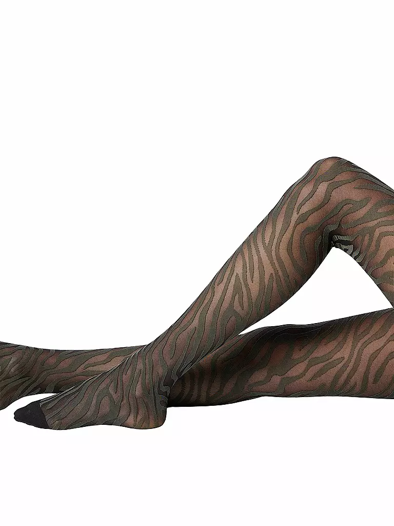OROBLU | Medias de moda SAVAGE ZEBRA 30 black / military | Oliva