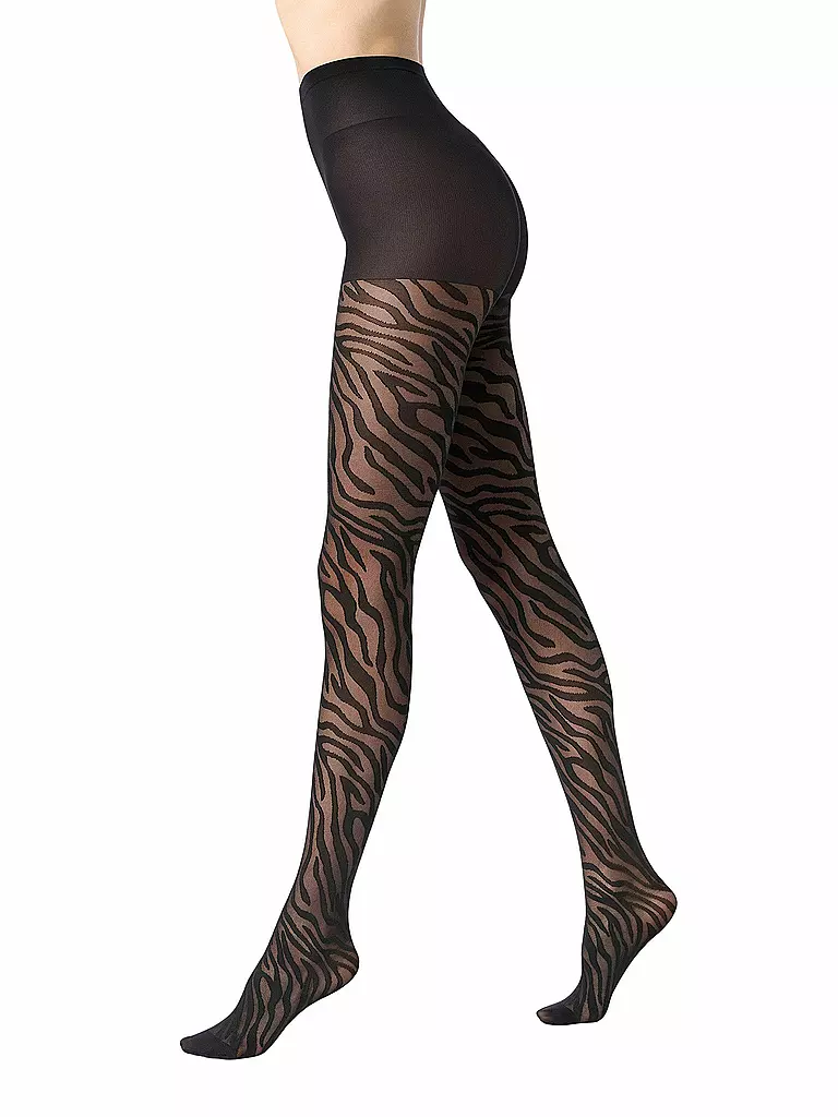 OROBLU | Medias de moda SAVAGE ZEBRA 30 negro / negro | Negro