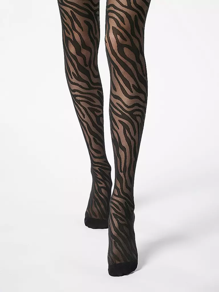 OROBLU | Medias de moda SAVAGE ZEBRA 30 negro / negro | Negro