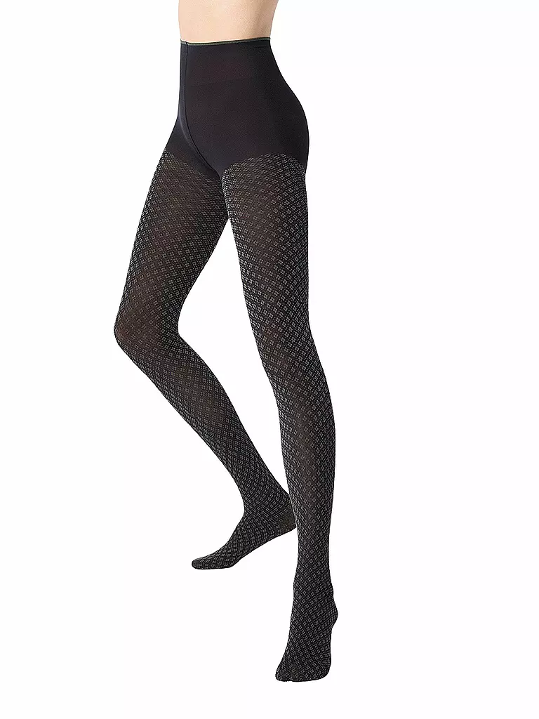 OROBLU | Medias de moda TIE PATTERN 50 black / military | Oliva