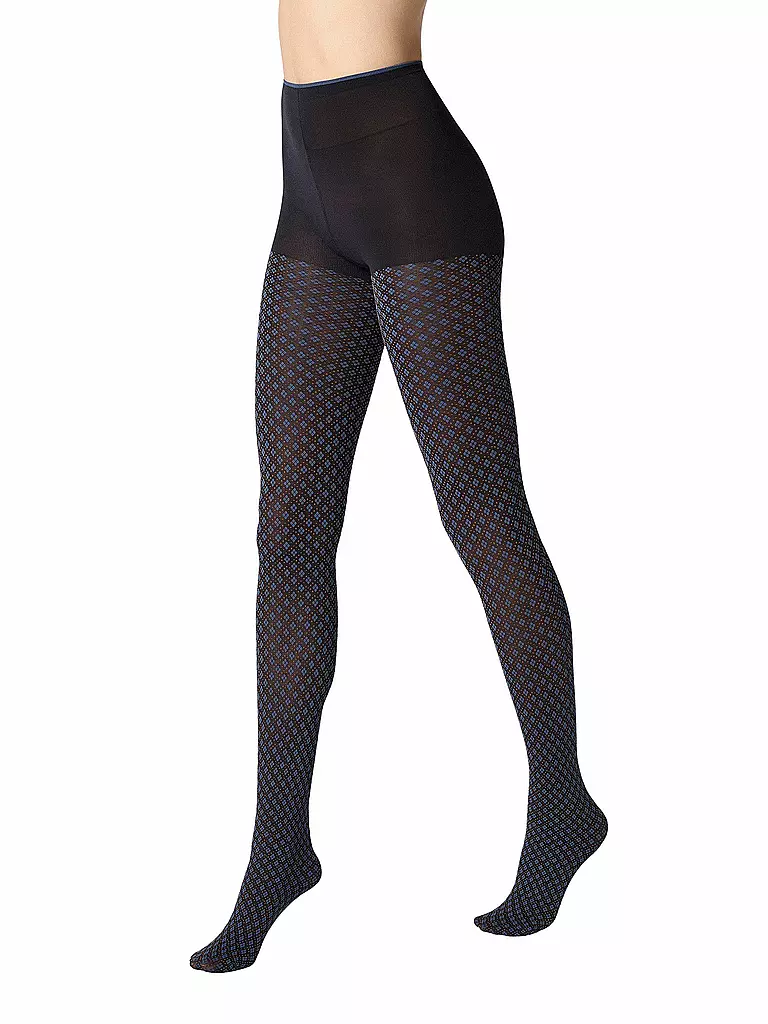 OROBLU | Medias de moda TIE PATTERN 50 black / skiy | Azul