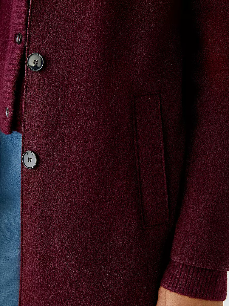 OUÍ | Abrigo de lana | Rojo oscuro